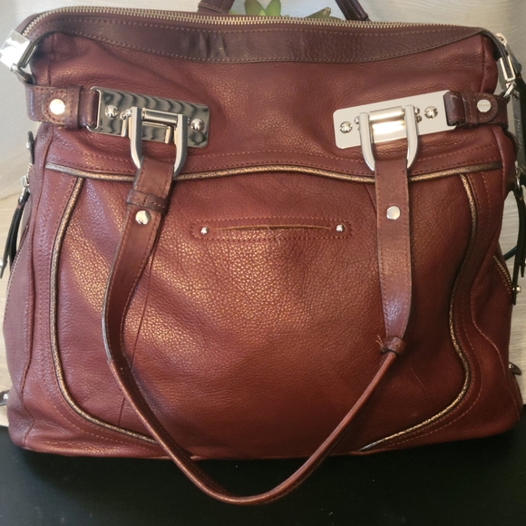 Leather B Makowsky Chic Zebra Print Handbag - Picture 2 of 8